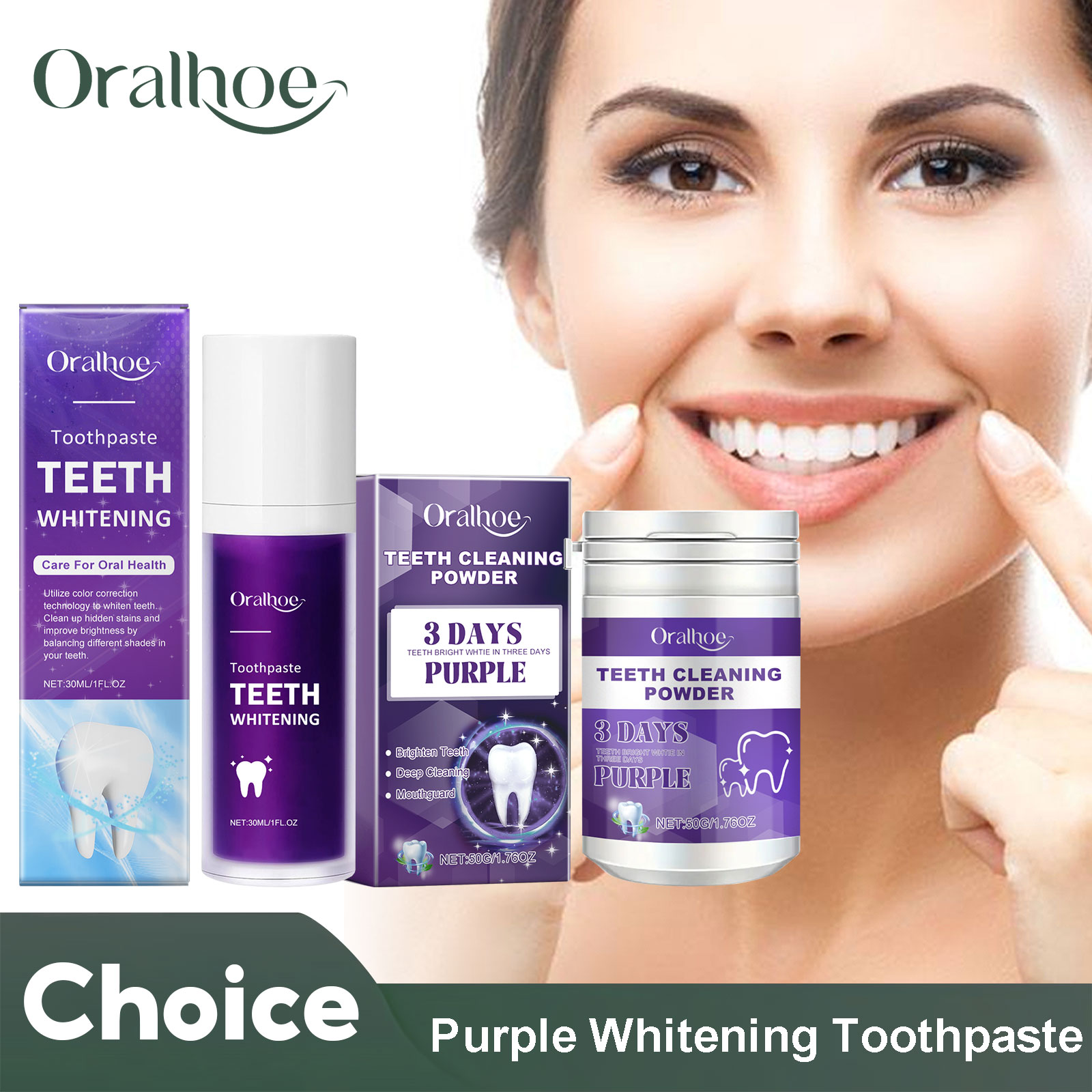 Teeth Whitening Session - Corretor roxo para clareamento dos dentes,