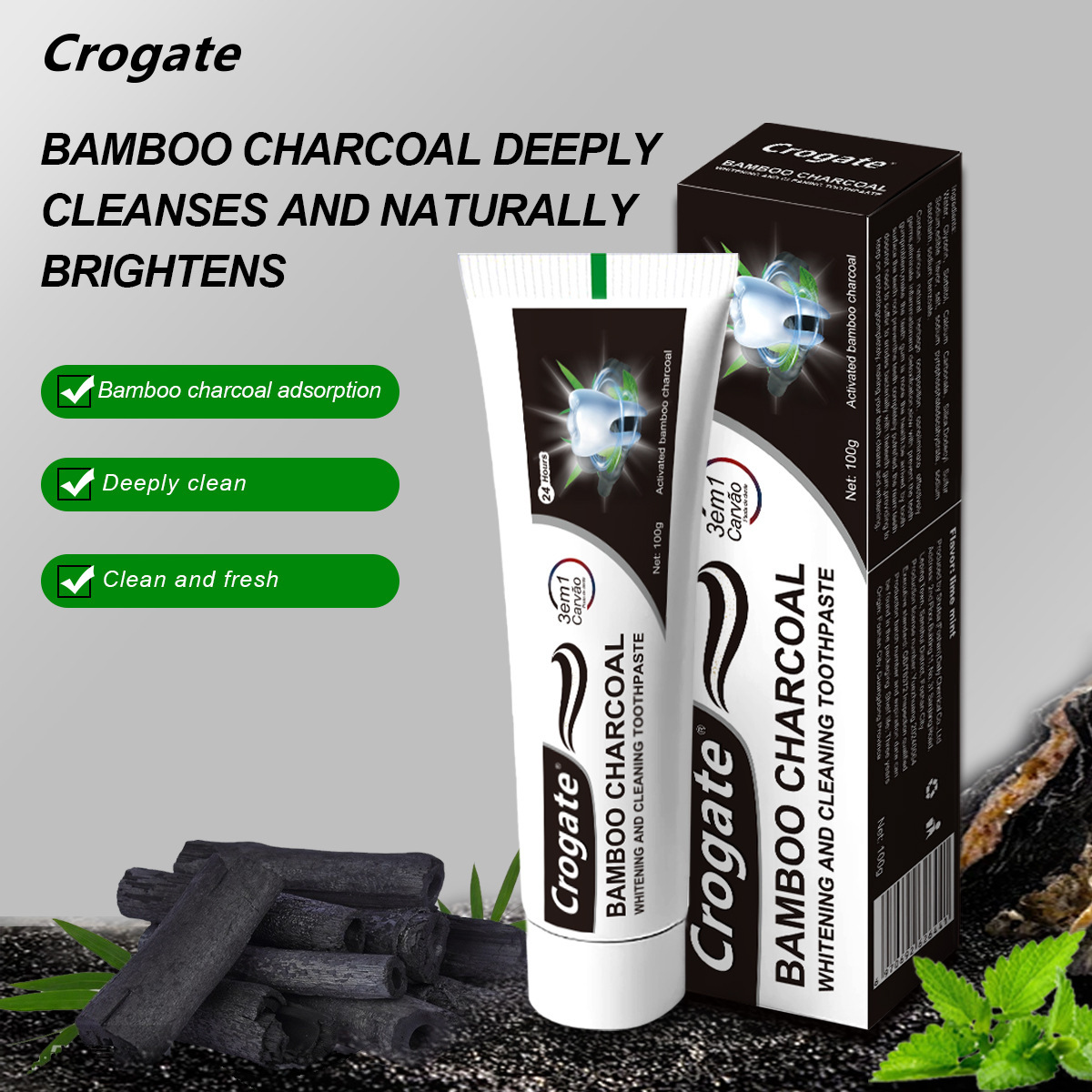 Teeth Whitening Charcoal - @@Pasta de Dente Clareadora com Carvão