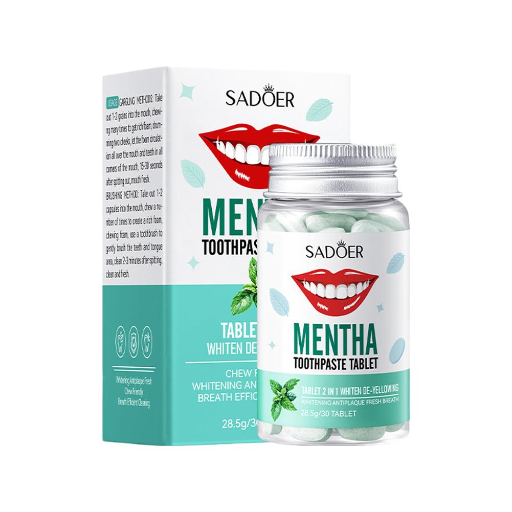 Teeth Whitening Charcoal - Comprimidos de pasta de dente sólida