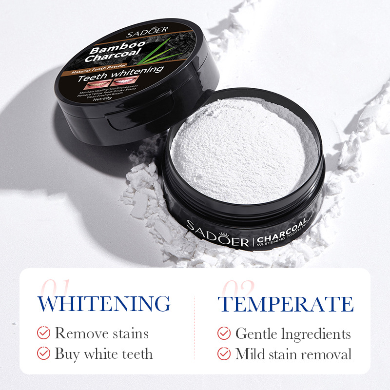 60g pó de clareamento dental a - Teeth Whitening Charcoal avaliação e preço