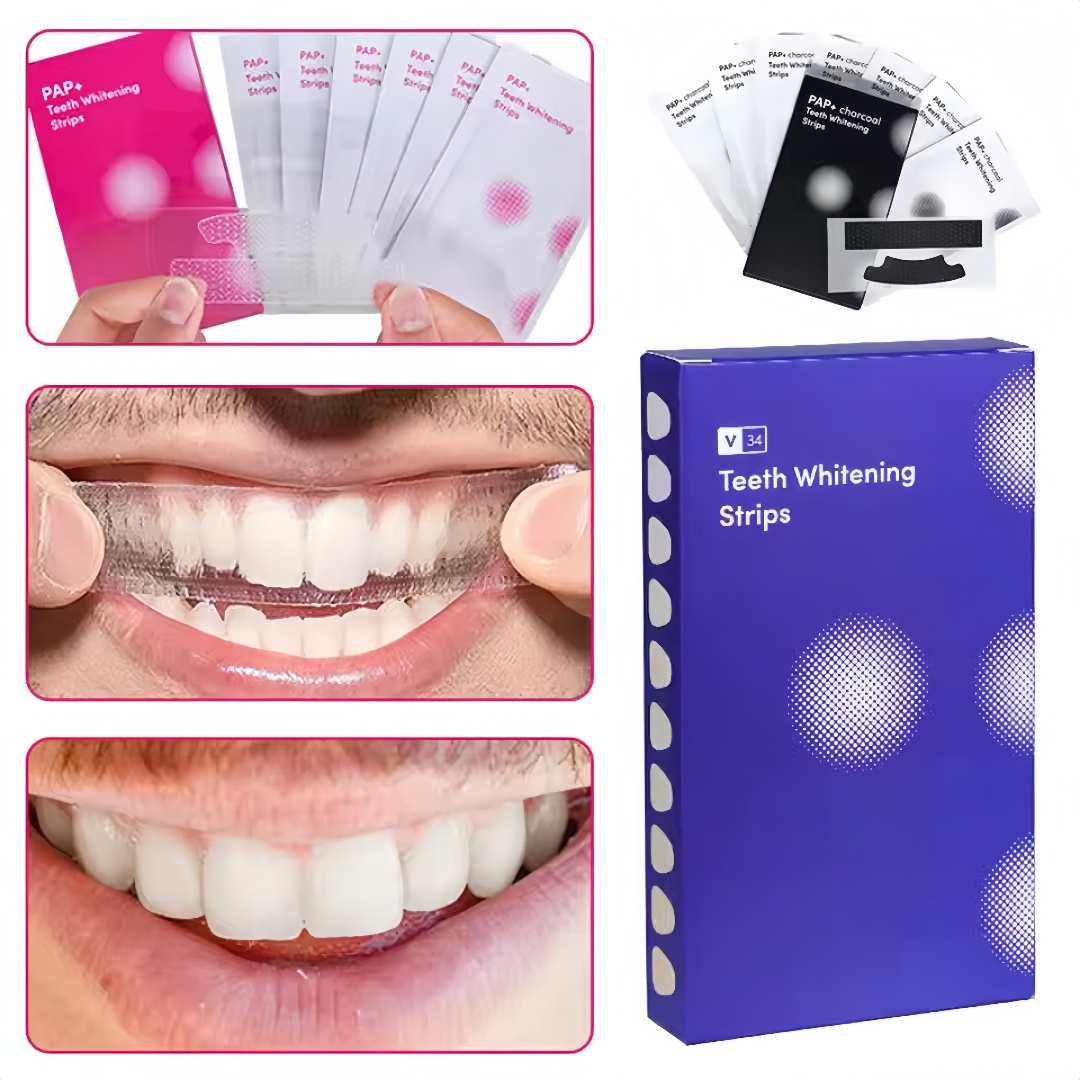 14 tiras de clareamento dental - Teeth Whitening Charcoal avaliação e preço