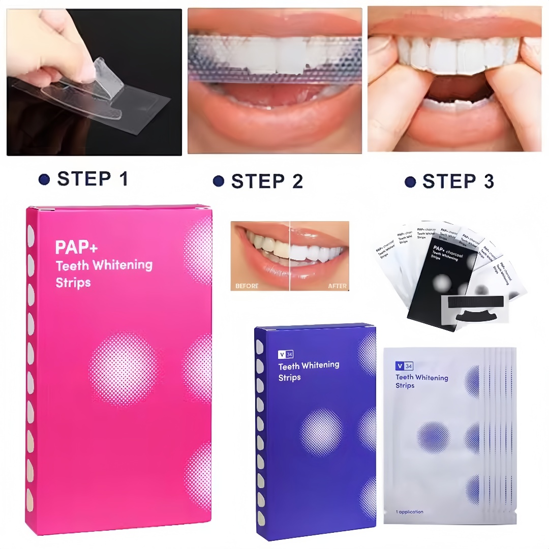 14 tiras de clareamento dental - Teeth Whitening Charcoal avaliação e preço