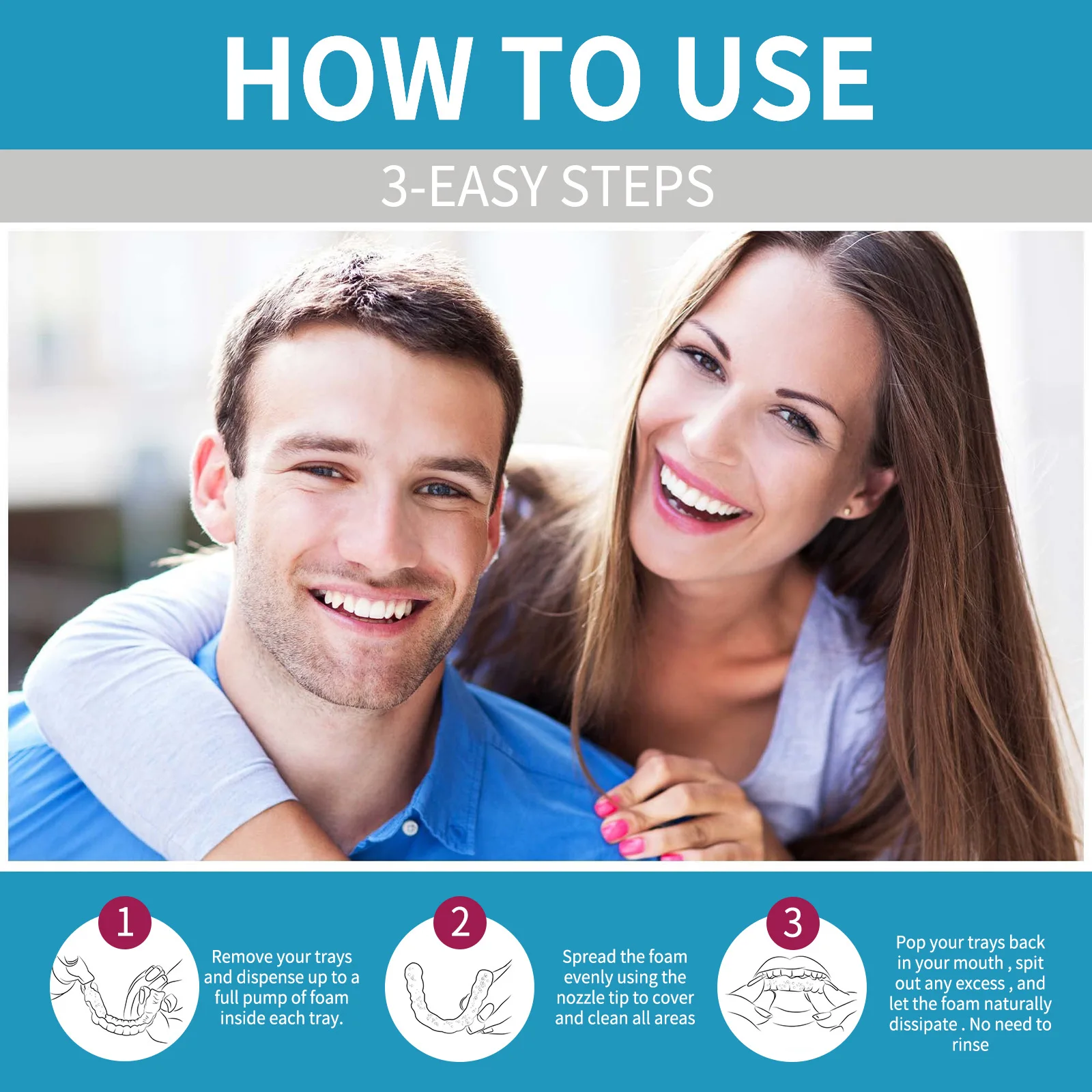 Alinhador de espuma para limpe - Teeth Whitening Foam avaliação e preço