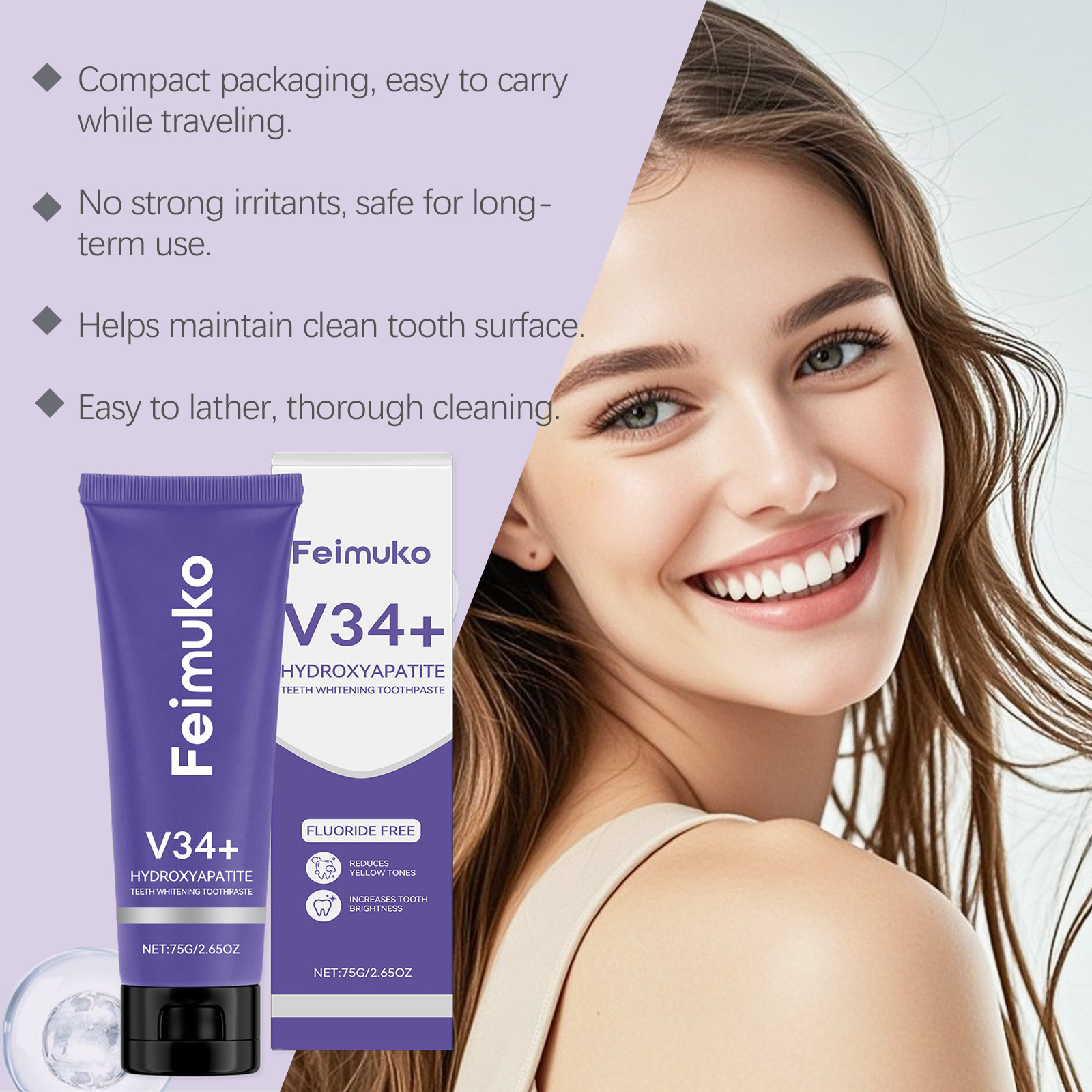 Pasta de Dente Clareadora Feim - Teeth Whitening Foam avaliação e preço