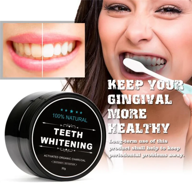 Pó de carvão para dentes de qu - Teeth Whitening Charcoal avaliação e preço